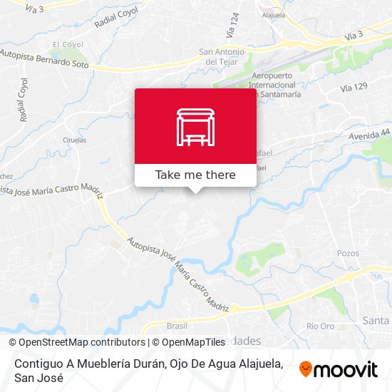 Contiguo A Mueblería Durán, Ojo De Agua Alajuela map
