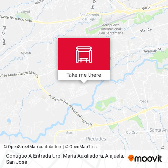 Contiguo A Entrada Urb. María Auxiliadora, Alajuela map