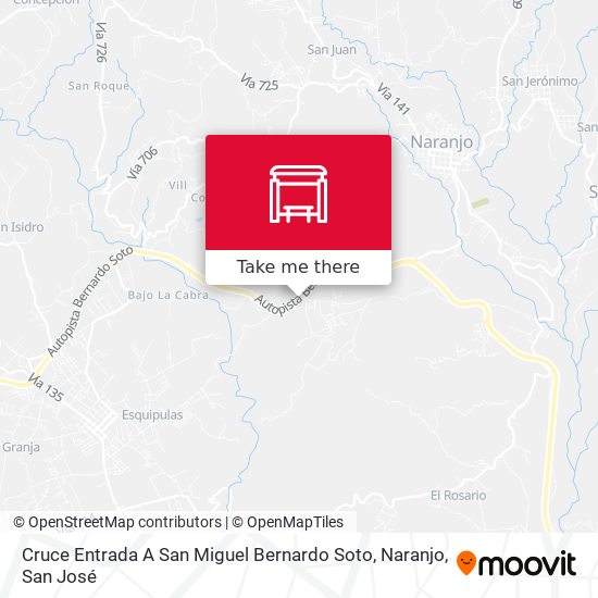 Cruce Entrada A San Miguel Bernardo Soto, Naranjo map
