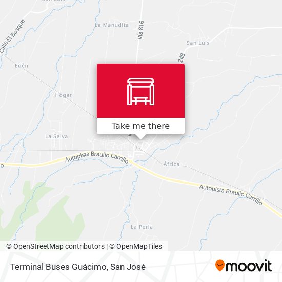 Terminal Buses Guácimo map
