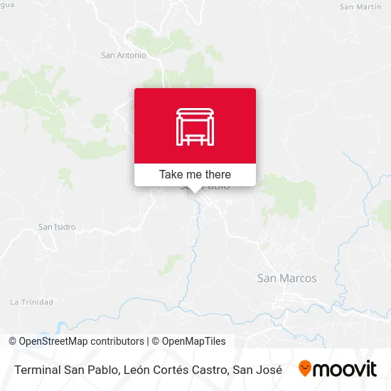 Terminal San Pablo, León Cortés Castro map