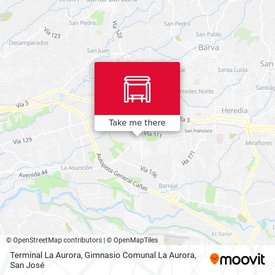 Terminal La Aurora, Gimnasio Comunal La Aurora map