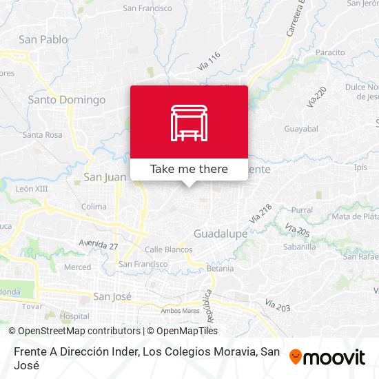 Frente A Dirección Inder, Los Colegios Moravia map