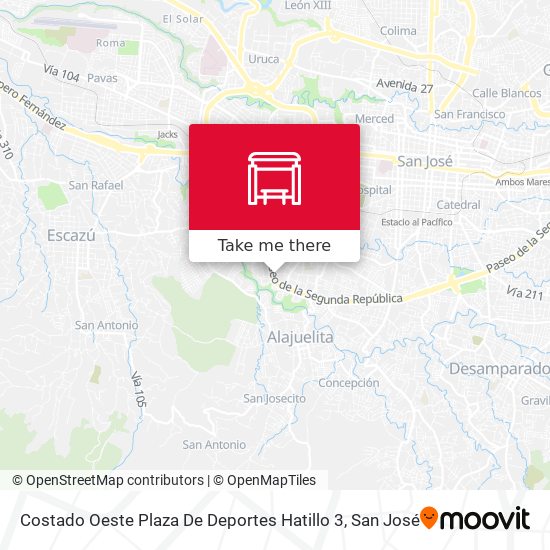 Mapa de Costado Oeste Plaza De Deportes Hatillo 3
