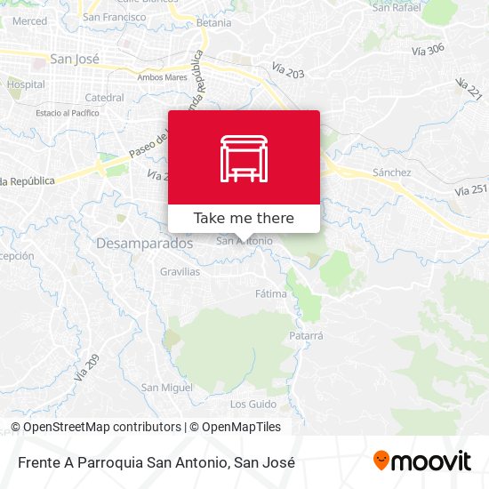 Mapa de Frente A Parroquia San Antonio