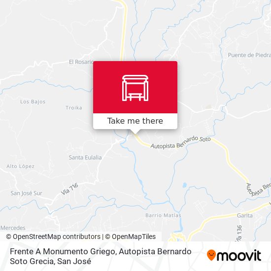 Mapa de Frente A Monumento Griego, Autopista Bernardo Soto Grecia