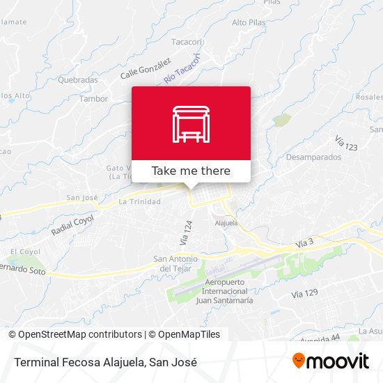 Mapa de Terminal Fecosa Alajuela