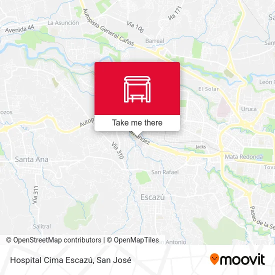 Mapa de Hospital Cima Escazú