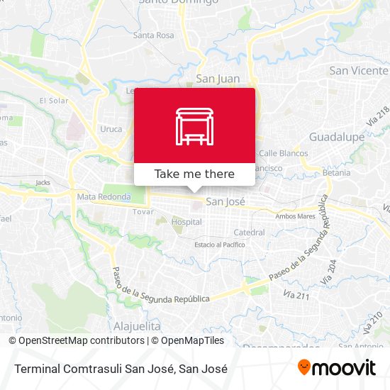 Mapa de Terminal Comtrasuli San José