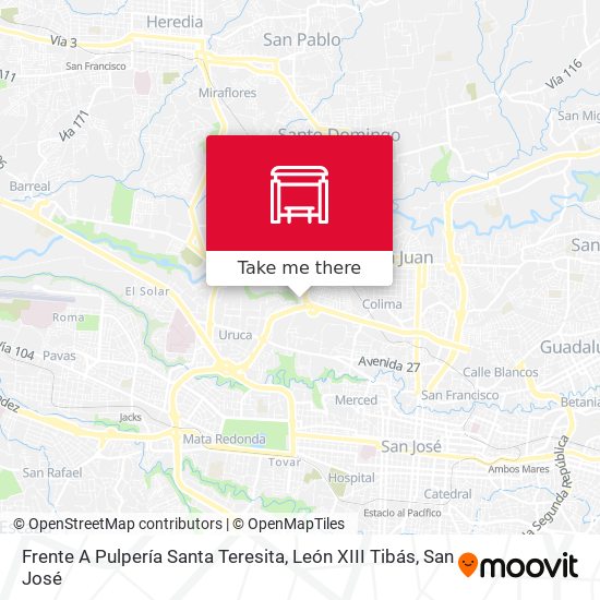 Frente A Pulpería Santa Teresita, León XIII Tibás map