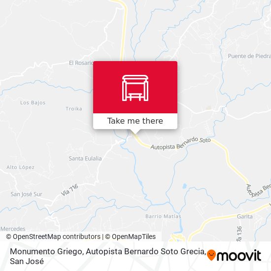 Mapa de Monumento Griego, Autopista Bernardo Soto Grecia