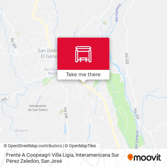 Frente A Coopeagri Villa Ligia, Interamericana Sur Pérez Zeledón map