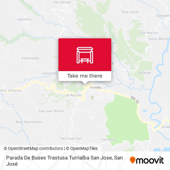 Parada De Buses Trastusa Turrialba San Jose map