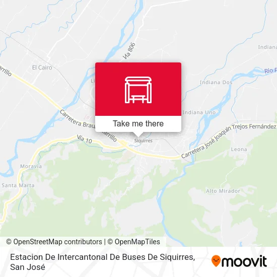 Mapa de Estacion De Intercantonal De Buses De Siquirres