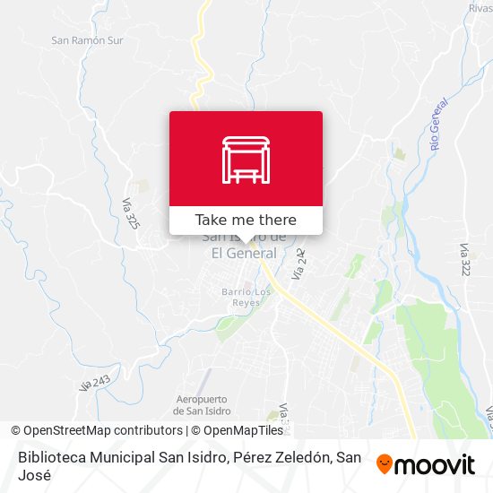 Biblioteca Municipal San Isidro, Pérez Zeledón map