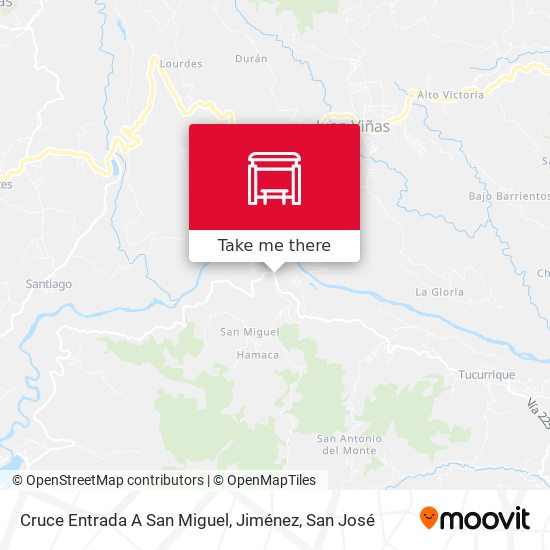 Mapa de Cruce Entrada A San Miguel, Jiménez
