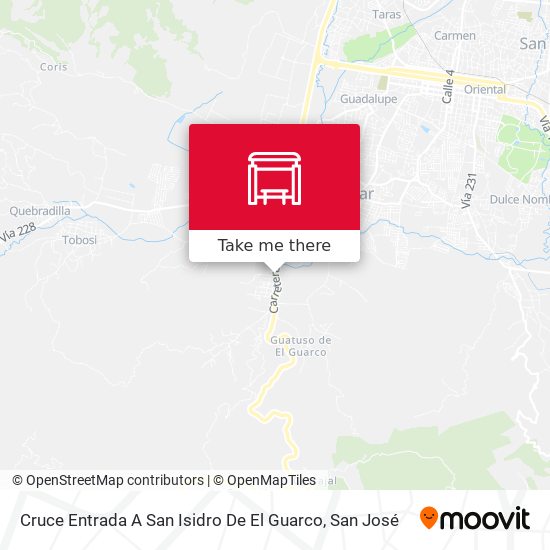 Cruce Entrada A San Isidro De El Guarco map