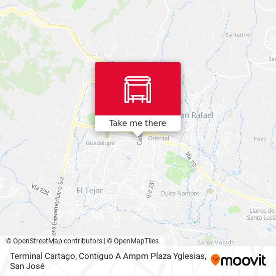 Terminal Cartago, Contiguo A Ampm Plaza Yglesias map