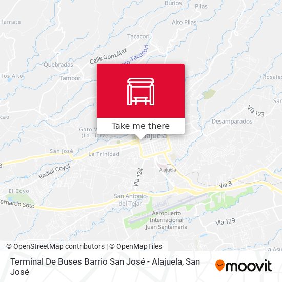 Terminal De Buses Barrio San José - Alajuela map