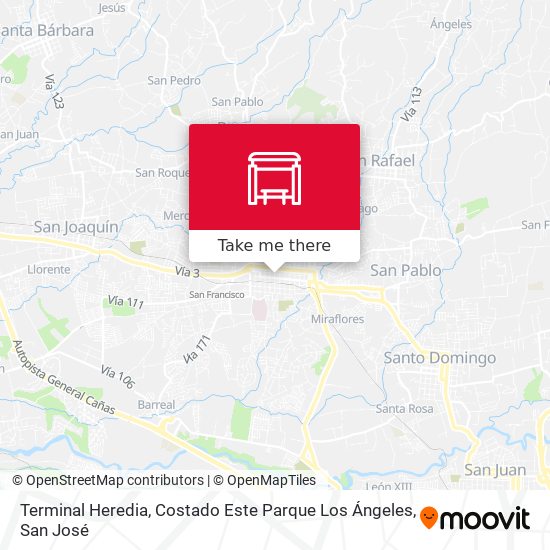 Terminal Heredia, Costado Este Parque Los Ángeles map