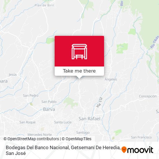 Bodegas Del Banco Nacional, Getsemaní De Heredia map
