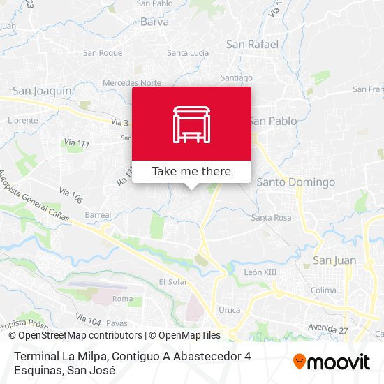 Terminal La Milpa, Contiguo A Abastecedor 4 Esquinas map