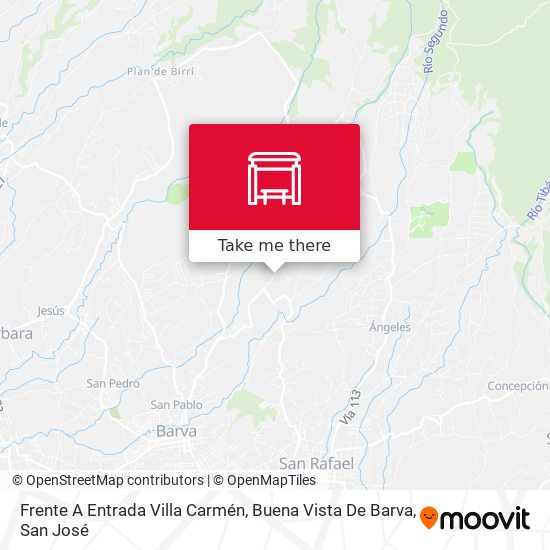 Frente A Entrada Villa Carmén, Buena Vista De Barva map
