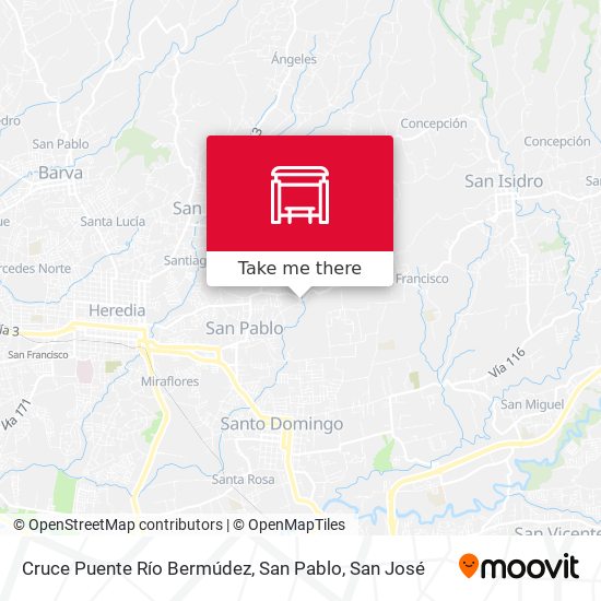 Cruce Puente Río Bermúdez, San Pablo map