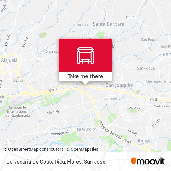 Mapa de Cerveceria De Costa Rica, Flores