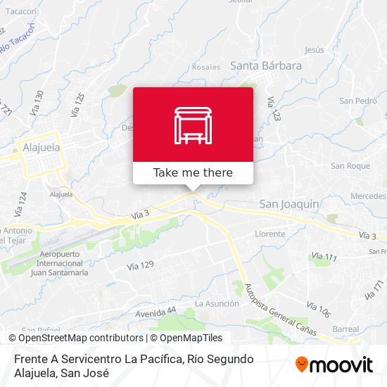 Frente A Servicentro La Pacífica, Río Segundo Alajuela map