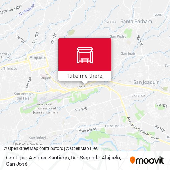 Mapa de Contiguo A Super Santiago, Río Segundo Alajuela