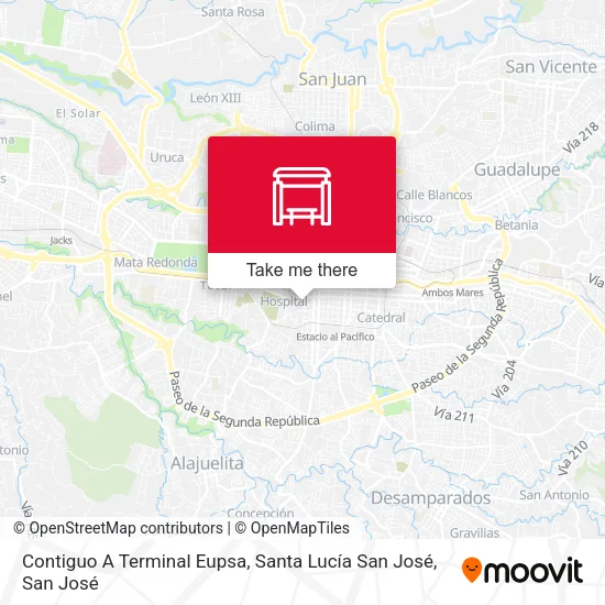 Mapa de Contiguo A Terminal Eupsa, Santa Lucía San José