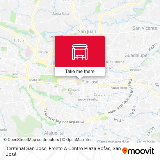 Mapa de Terminal San José, Frente A Centro Plaza Rofas
