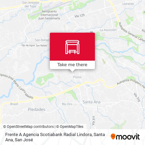 Frente A Agencia Scotiabank Radial Lindora, Santa Ana map