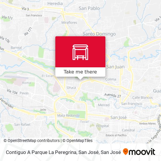 Mapa de Contiguo A Parque La Peregrina, San José