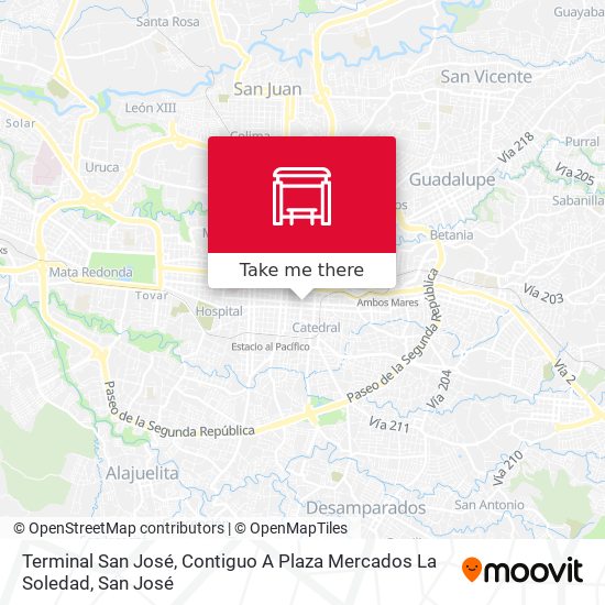 Terminal San José, Contiguo A Plaza Mercados La Soledad map