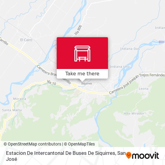 Mapa de Estacion De Intercantonal De Buses De Siquirres
