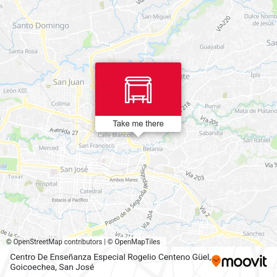 Mapa de Centro De Enseñanza Especial Rogelio Centeno Güel, Goicoechea