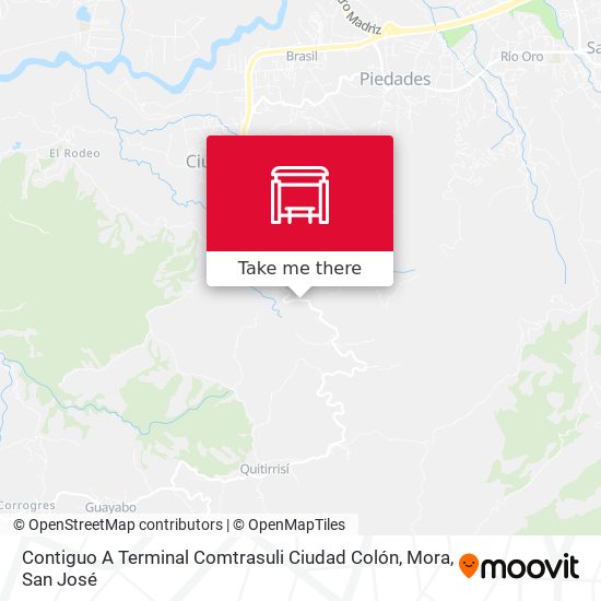 Contiguo A Terminal Comtrasuli Ciudad Colón, Mora map