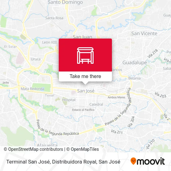 Mapa de Terminal San José, Distribuidora Royal