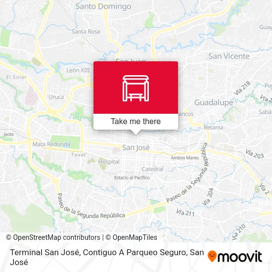 Mapa de Terminal San José, Contiguo A Parqueo Seguro