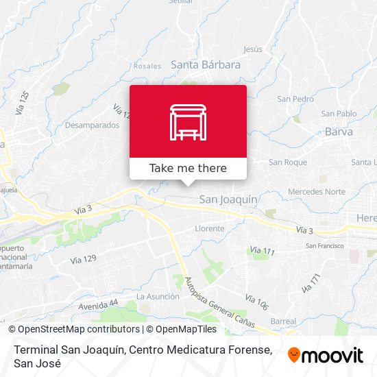 Mapa de Terminal San Joaquín, Centro Medicatura Forense