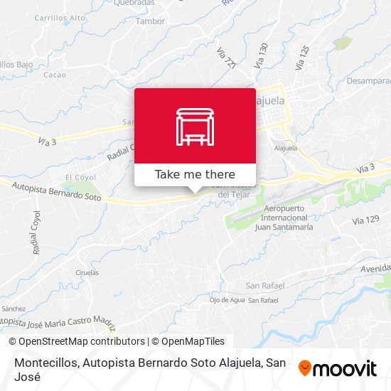 Montecillos, Autopista Bernardo Soto Alajuela map