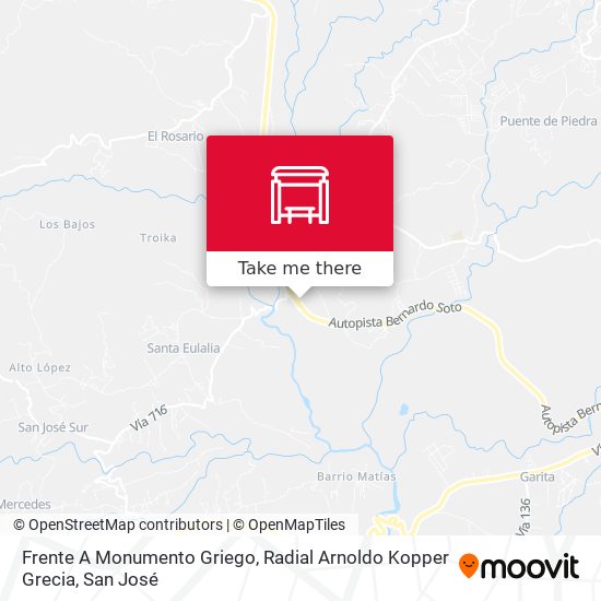 Mapa de Frente A Monumento Griego, Radial Arnoldo Kopper Grecia