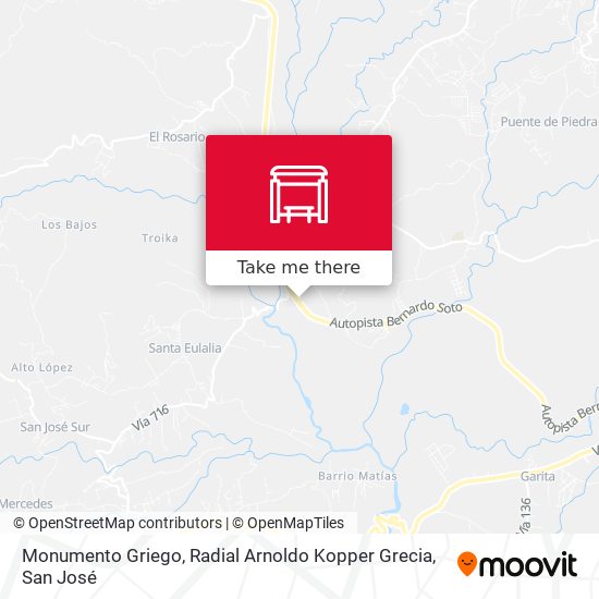 Mapa de Monumento Griego, Radial Arnoldo Kopper Grecia