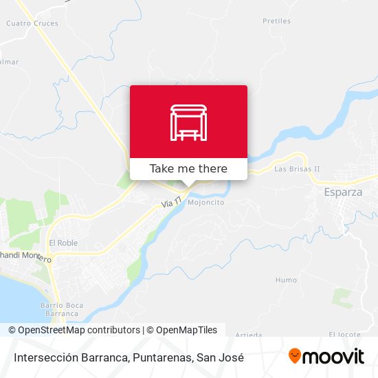 Mapa de Intersección Barranca, Puntarenas