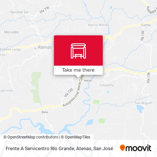 Mapa de Frente A Servicentro Río Grande, Atenas