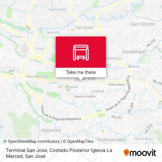 Terminal San José, Costado Posterior Iglesia La Merced map
