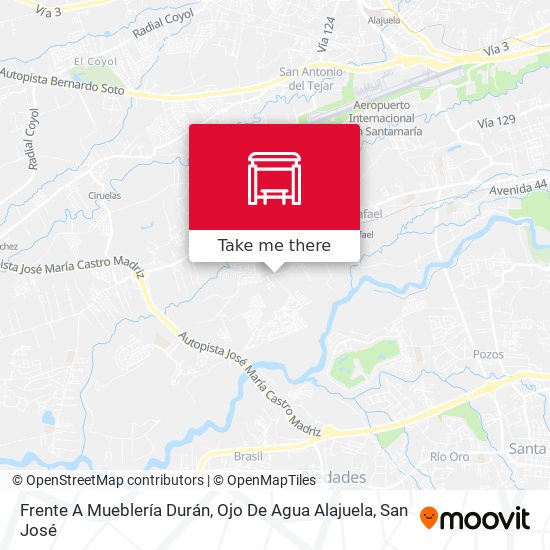Mapa de Frente A Mueblería Durán, Ojo De Agua Alajuela