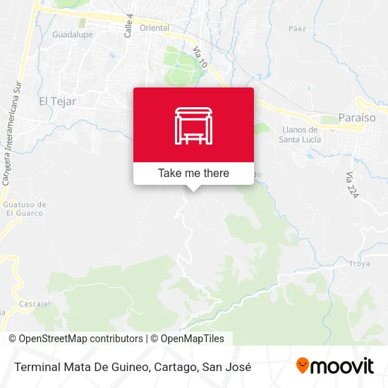 Mapa de Terminal Mata De Guineo, Cartago